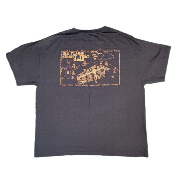 Hanes Other - 2008 Y2K Six Flags Halloween Fright Fest Coffin Scary Squad T-Shirt Men’s XL VTG